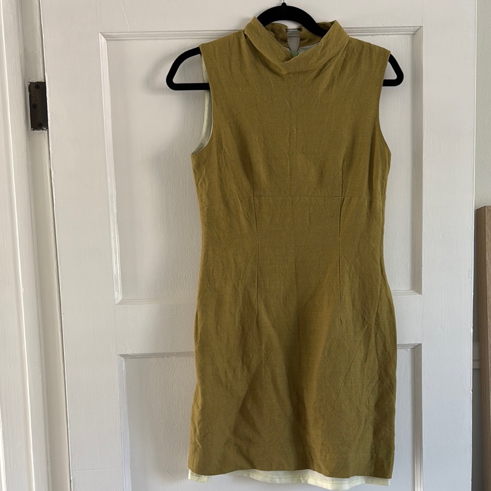 Vintage Olive Green Sleeveless Dress